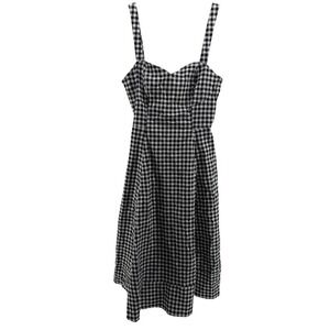 Avec Les Filles Dress Size 8 Black White Gingham Fit Flare Bustier Sundress